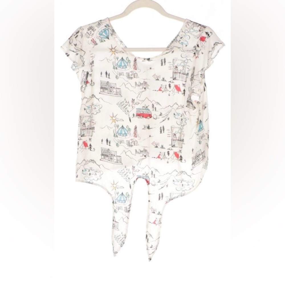 Bershka Art Print Short Sleeve Top